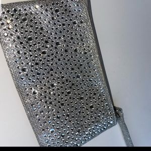 Silver sequin wallet